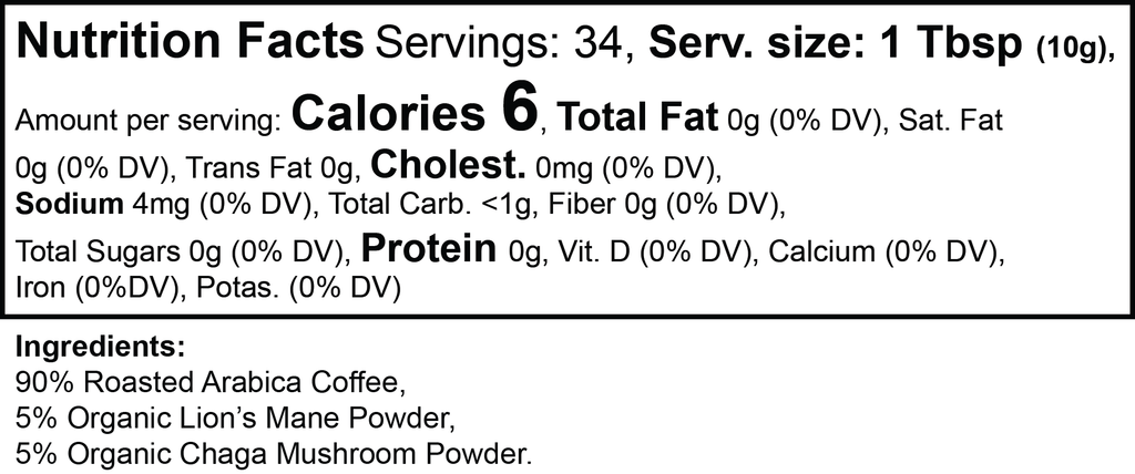 Vitality Mushroom Coffee – product information